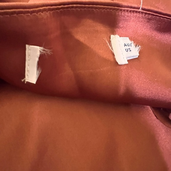 Princess Polly Satin Cinnamon One Shoulder Long Dress. Size 10 - Picture 5 of 9